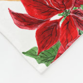 Couverture Polaire Collage de Noël floral Poinsettia (Coin)