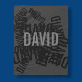 Couverture Polaire collage de nom cool moderne en noir et gris