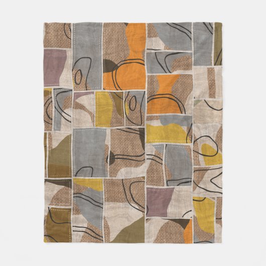 Couverture Polaire Collage de patchwork, motif de mixage de courtepoi (Devant)