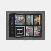 Couverture Polaire Collage de photo de monogramme de famille (Devant (Horizontal))