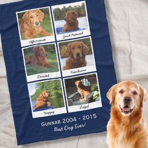 Couverture Polaire Collage de photo d'Instagram de chien dans la