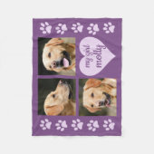 Couverture Polaire Collage de photo du chien 3 mon nom de pourpre de (Devant)