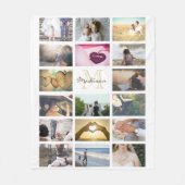 Couverture Polaire Collage de photo monogramed par coutume (Devant)