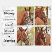 Couverture Polaire Collage de photos commémoratives du cheval (Devant (Horizontal))