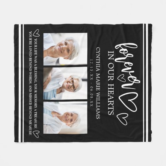 Couverture Polaire Collage de photos commémoratives pour toujours dan (Devant (Horizontal))