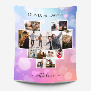 Couverture Polaire Collage de photos d'amour