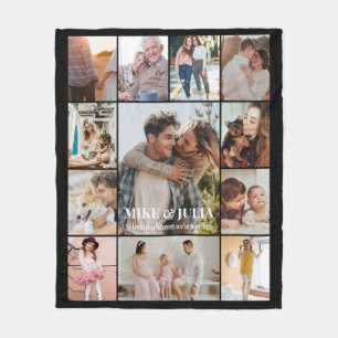 Couverture Polaire Collage de photos d'anniversaire de mariage 12 pho