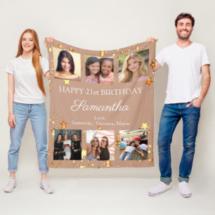 Couverture Polaire Collage de photos d'anniversaire meilleures amies