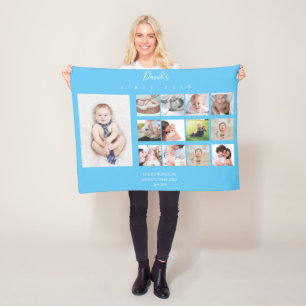 Couverture Polaire Collage de photos de bébés garçons Garder l'amour 