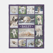 Couverture Polaire Collage de photos de chien simple moderne violet e (Devant)
