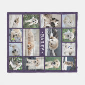 Couverture Polaire Collage de photos de chien simple moderne violet e (Devant (Horizontal))