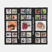 Couverture Polaire Collage de photos de famille de grand-mère et gran (Devant (Horizontal))