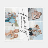 Couverture Polaire Collage de photos de famille en script moderne (Devant (Horizontal))