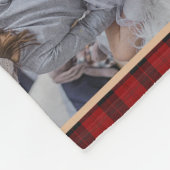 Couverture Polaire Collage de photos de famille Monogrammé Rouge Buff (Coin)