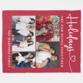 Couverture Polaire Collage de photos de famille personnalisées (Devant (Horizontal))