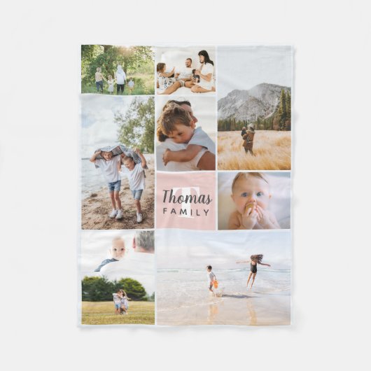 Couverture Polaire Collage de photos de la famille des roses blanches (Devant)