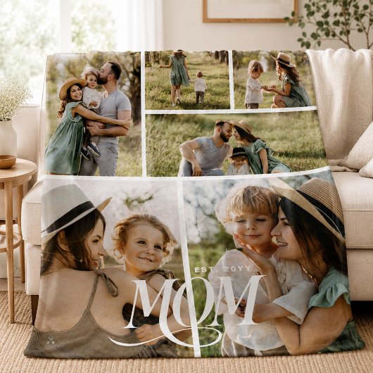 Couverture Polaire Collage de photos de maman