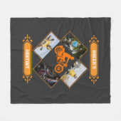Couverture Polaire Collage de photos de motard personnalisé (Devant (Horizontal))