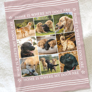Couverture Polaire Collage de photos de texte personnalisé Chien d'am