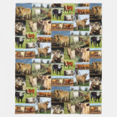 Couverture Polaire Collage de photos de vache, (Devant)
