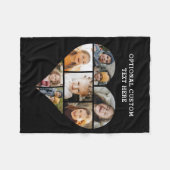 Couverture Polaire Collage de photos du coeur 7 photo noir personnali (Devant (Horizontal))