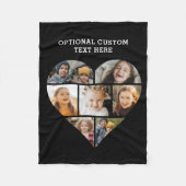 Couverture Polaire Collage de photos du coeur 7 photo noir personnali (Devant)