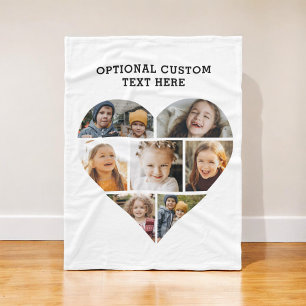 Couverture Polaire Collage de photos du coeur 7 photo personnalisée