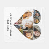 Couverture Polaire Collage de photos du coeur 7 photo personnalisée (Devant (Horizontal))