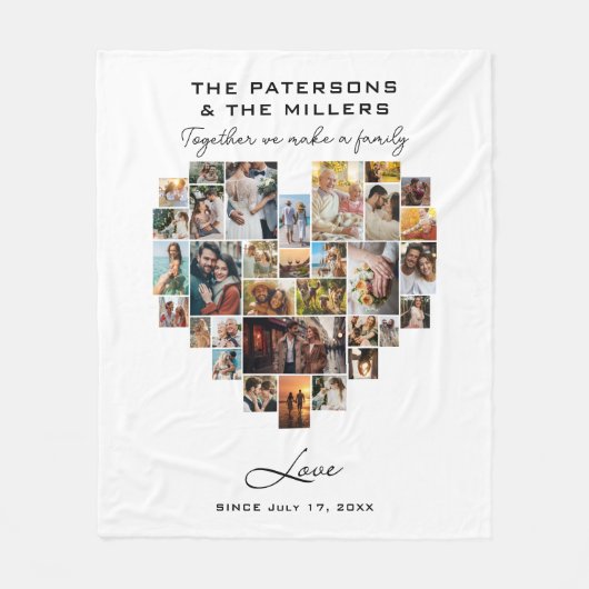 Couverture Polaire Collage de photos du coeur Ensemble Anniversaire f (Devant)