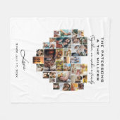Couverture Polaire Collage de photos du coeur Ensemble Anniversaire f (Devant (Horizontal))