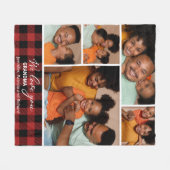 Couverture Polaire Collage de photos familiales Red Buffalo Plaid (Devant (Horizontal))