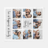 Couverture Polaire Collage de photos familiales| Script moderne chic (Devant (Horizontal))