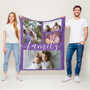 Couverture Polaire Collage de photos Famille personnalisée do-it-your