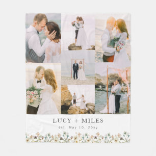 Couverture Polaire Collage de photos florales