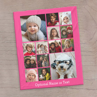 Couverture Polaire Collage de photos Instagram - Jusqu'à 14 photos ro