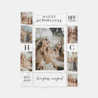 Couverture Polaire Collage de photos Meilleures Amies Modernes BFF 7