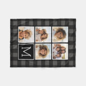 Couverture Polaire Collage de photos - Monogramme Plaid de Buffalo Gr (Devant (Horizontal))