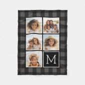 Couverture Polaire Collage de photos - Monogramme Plaid de Buffalo Gr (Devant)