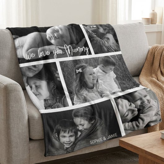 Couverture Polaire Collage de photos Mummy 6