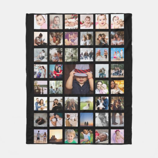 Couverture Polaire Collage de photos personnalisé unique do-it-yourse (Devant)