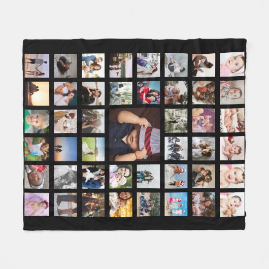 Couverture Polaire Collage de photos personnalisé unique do-it-yourse (Devant (Horizontal))