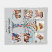 Couverture Polaire Collage de sept photos de grand-mère Gris (Devant (Horizontal))