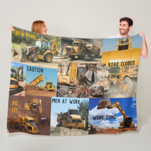 Couverture Polaire Collage de véhicules de construction