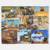 Couverture Polaire Collage de véhicules de construction (Devant (Horizontal))