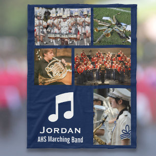 Couverture Polaire Collage fait sur commande de photo de fanfare ou