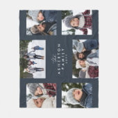 Couverture Polaire Collage familial 6 photo simple marine moderne (Devant)