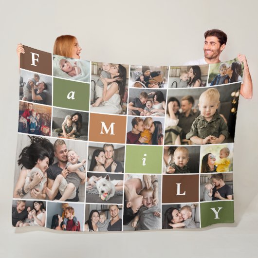 Couverture Polaire Collage Famille 22 Photo (En situation)