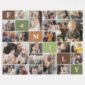 Couverture Polaire Collage Famille 22 Photo (Devant (Horizontal))