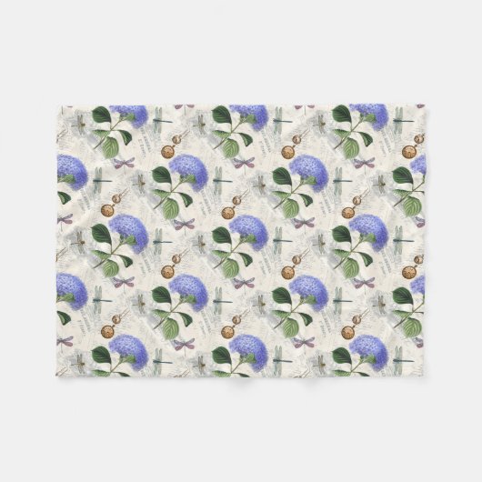 Couverture Polaire Collage Hydrangea (Devant (Horizontal))