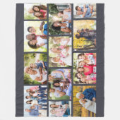 Couverture Polaire Collage Masonry Grid personnalisé - Photo Grey 12 (Devant)